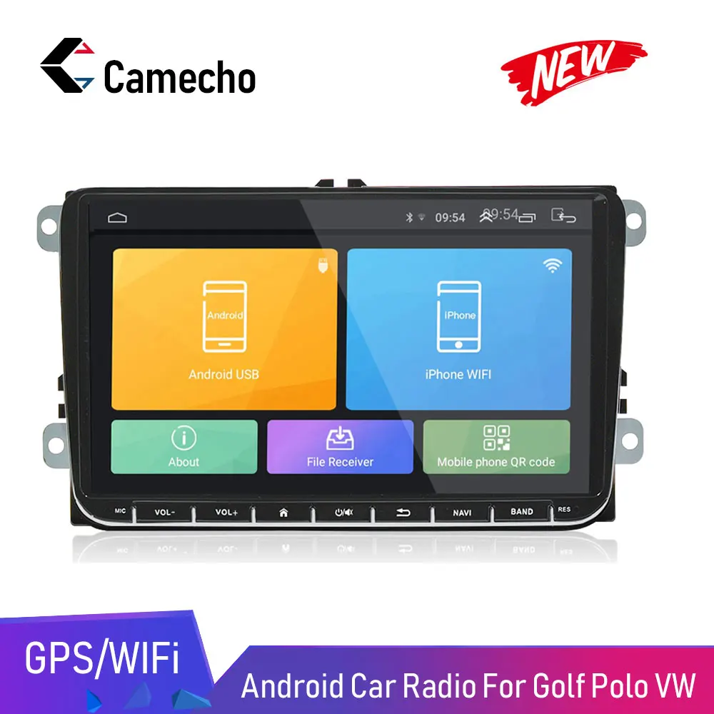 Camecho 9 &quotAndroid 8 1 Автомобильный gps навигатор для VW Volkswagen Skoda Golf 5 6 POLO PASSAT B5 B6 Jetta Tiguan dvd