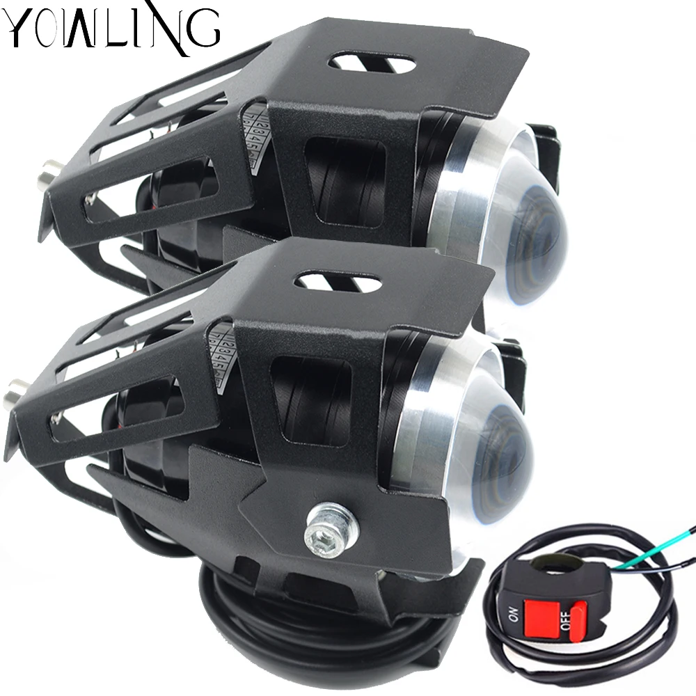 

Universal Motorcycle 12V LED Headlight 125W 3000LM U5 Waterproof Driving Spot Head Lamp Fog Light Switch Motorcycle Accessories