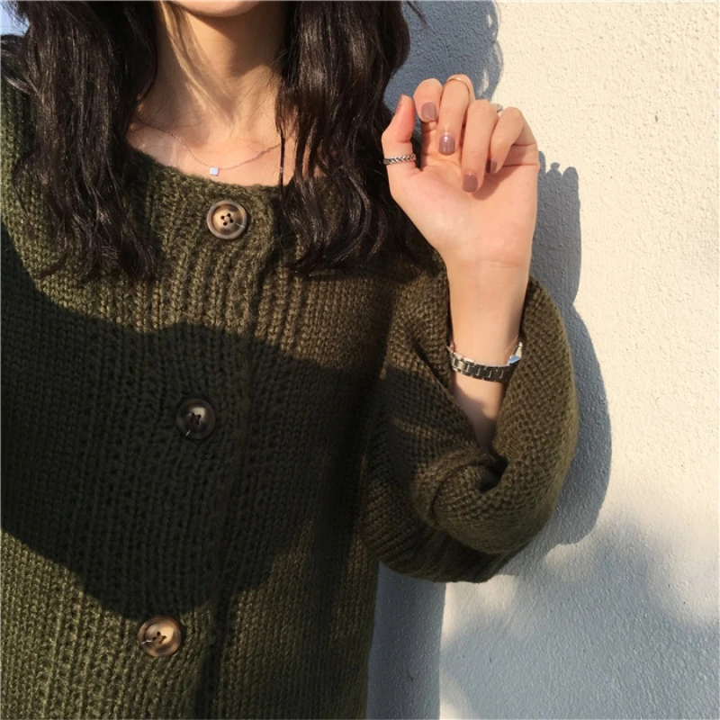 

2018 Autumn Winter New Fashion Women's Clothing Boutique O-Neck Clothes Loose Wild Harajuku Cardigan Female Casual Coat YZH410