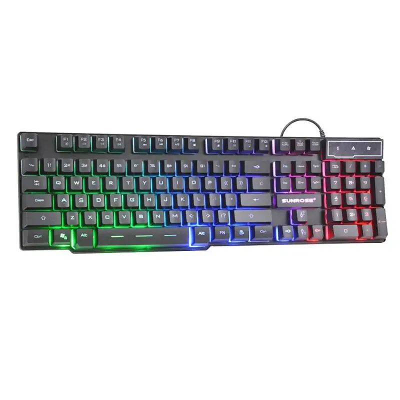 Клавиатура с подсветкой RGB водонепроницаемые механические клавиатуры игровой русский геймер ПК компьютер светодиодный 104 клавиш Стандартный USB