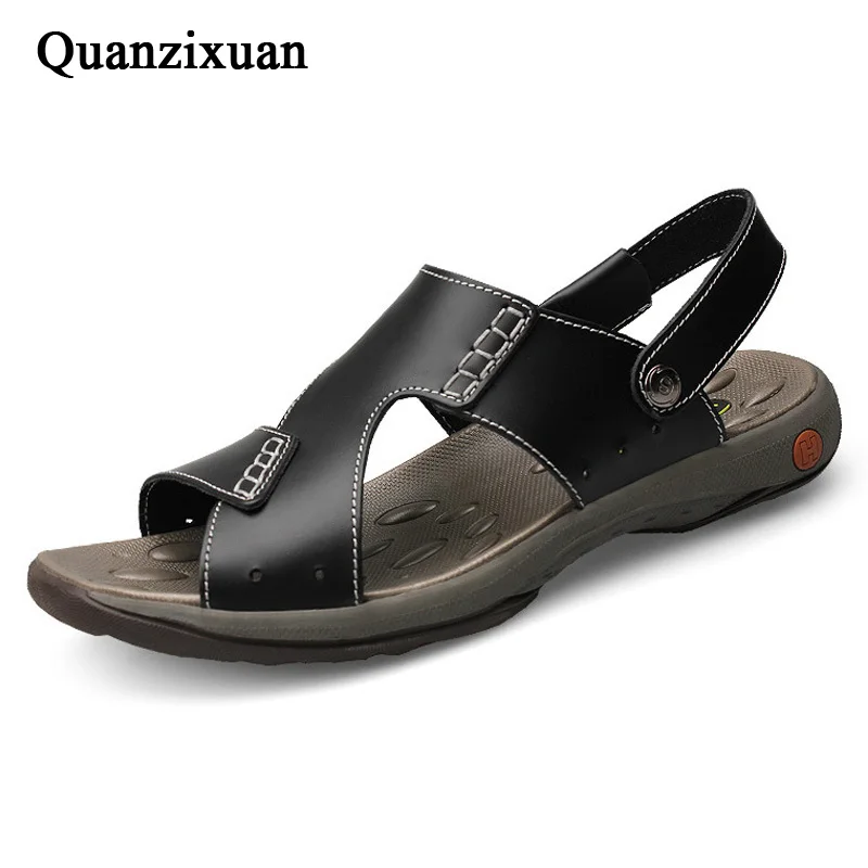 Новинка мужские сандалии из натуральной кожи Летняя мужская обувь удобная