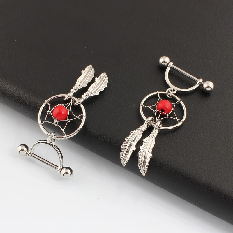 Розничная продажа 2 шт./партия кольцо Ловец снов для сосков красивое безникелевое