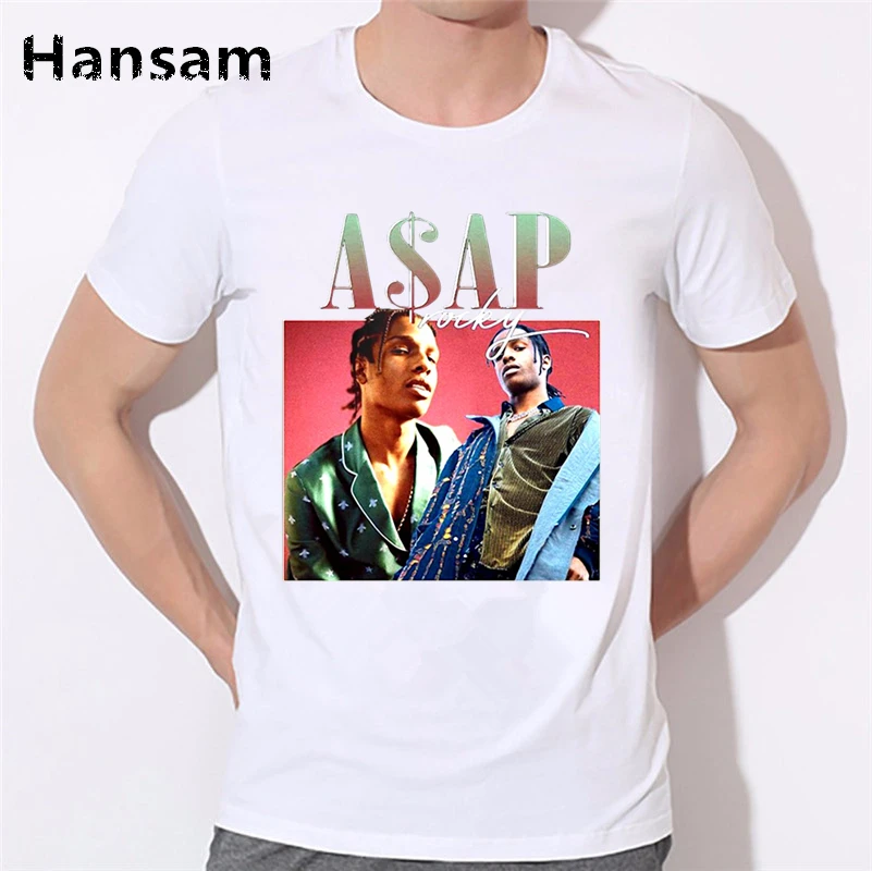 Рок Asap Rocky Мужская футболка Новая летняя хип хоп рубашка Camisetas Hombre уличный с
