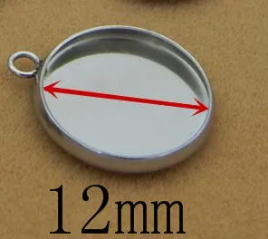 12mm Basehome 20 штук Нержавеющая сталь Настройки Подвесные кабошоны базовые рамка Лотки пустой подходит 6/8/10/12/14/16/18/20 мм кабошоны Камея "сделай сам" - Цвет: 12mm