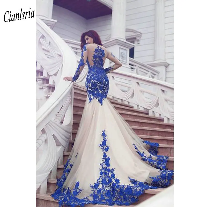 Новое поступление 2020 вечерние платья с длинным рукавом в Королевском Стиле