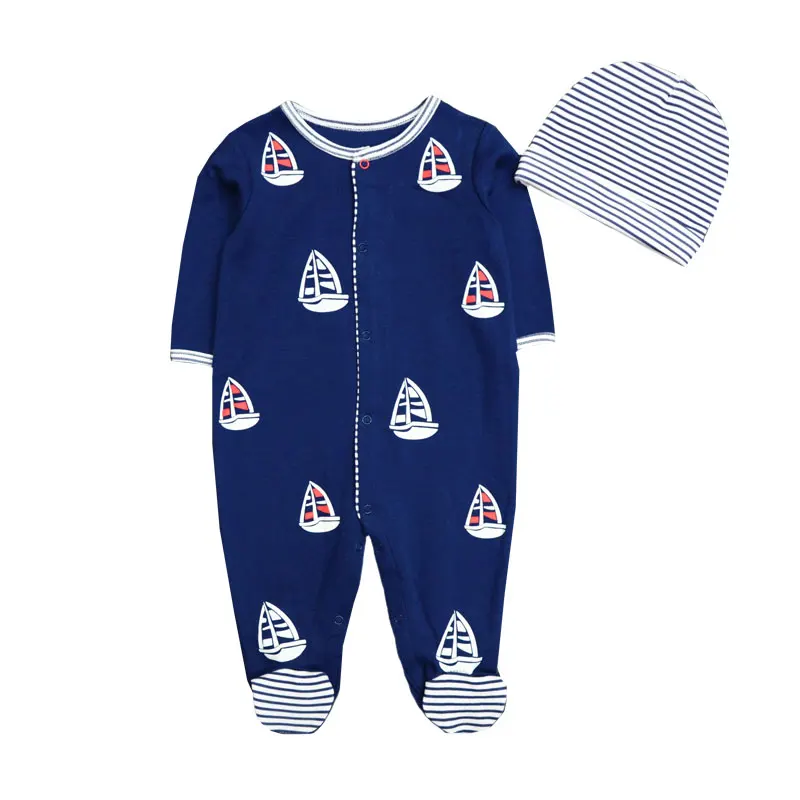 2019 Fashion Baby Boys Girls Clothes 100%Cotton Infant Jumpsuits Rompers With Caps Full Sleeve Roupas de bebe |
