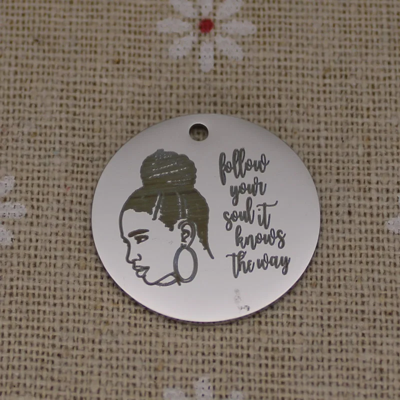 Ladyfun настраиваемые Follow Your Soul It Know The Way Подвеска Шарм Круглый 25 мм Boho Gypsy Подвески