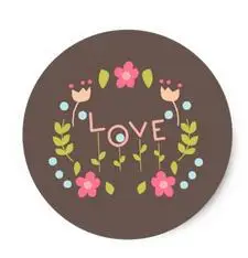 

Классическая круглая наклейка Love 1,5 дюйма