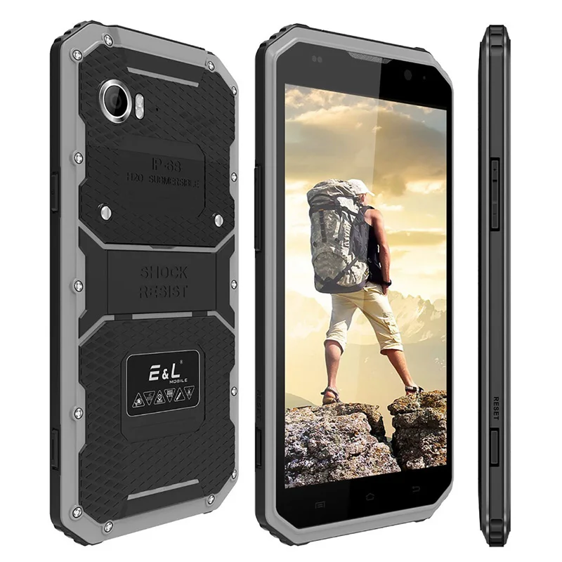 Black E& L W9 4G мобильный телефон 6,0 дюймов водонепроницаемый ударопрочный IP68 Android 6,0 MTK6753 Восьмиядерный 2 Гб ram 16 Гб rom 4000 мАч смартфон - Цвет: Black