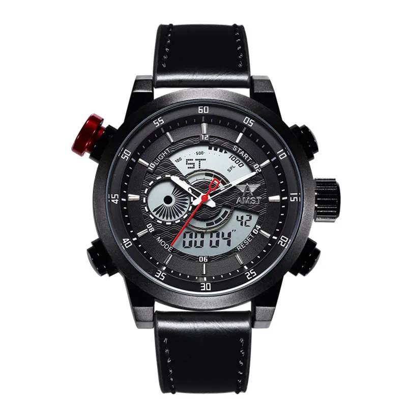 Мужские Цифровые часы с двойным дисплеем военные наручные мужские модные