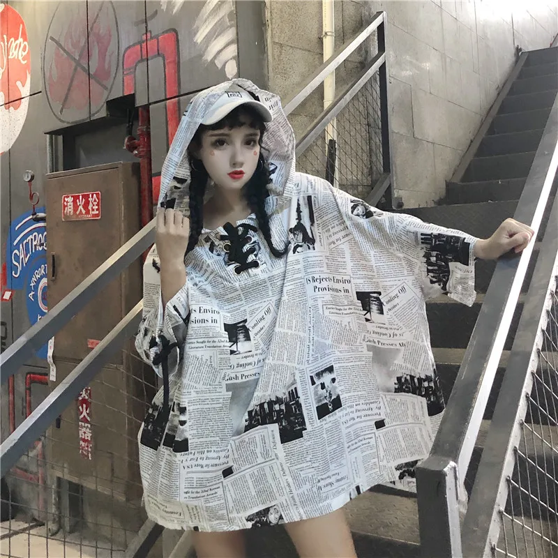 Новинка 2019 рубашка Harajuku Ulzzang корейский стиль бойфренда свободные ретро топы с