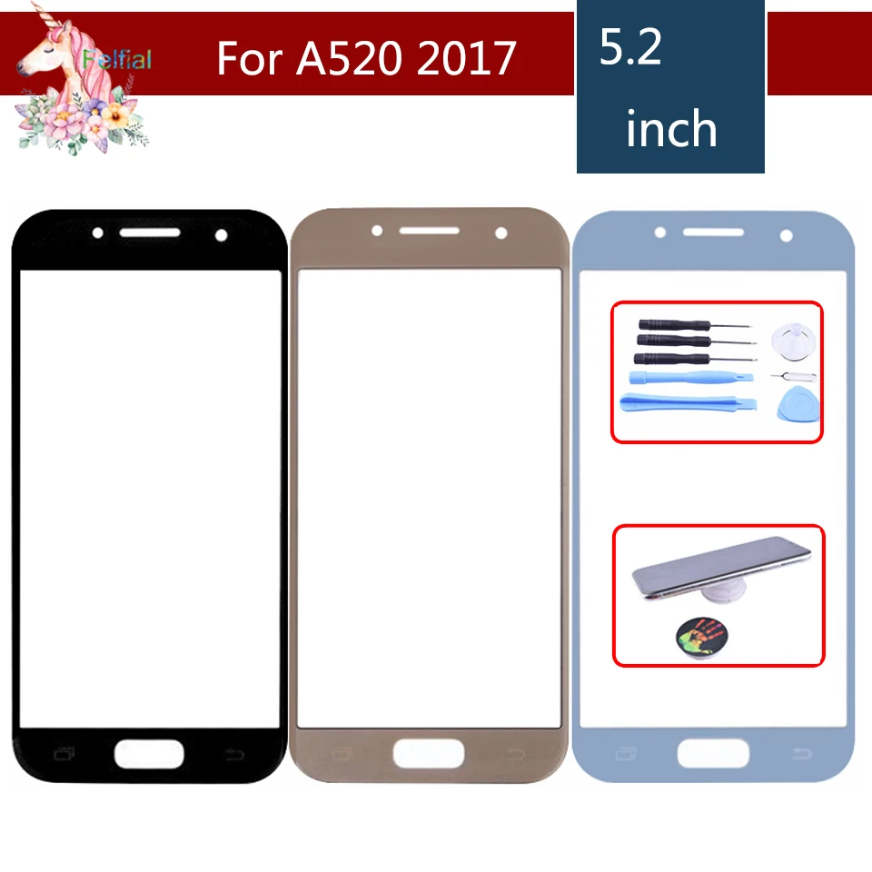 Для Samsung Galaxy A5 2017 A520 A520M SM A520F переднее внешнее стекло объектив сенсорный экран