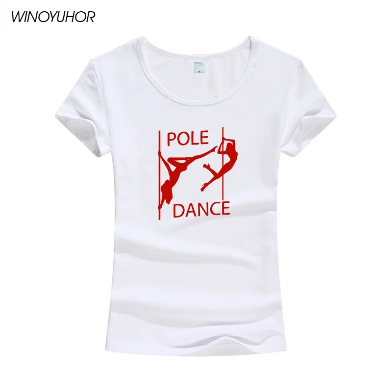 Женская футболка с принтом Pole Dance хлопковая модная хипстерская короткими