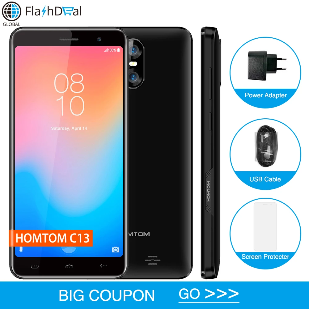 HOMTOM C13 Android 3g WCDMA смартфон 5 0 дюймов MT6580M четырехъядерный 1 ГБ 8 rom 2750 Мп задняя камера