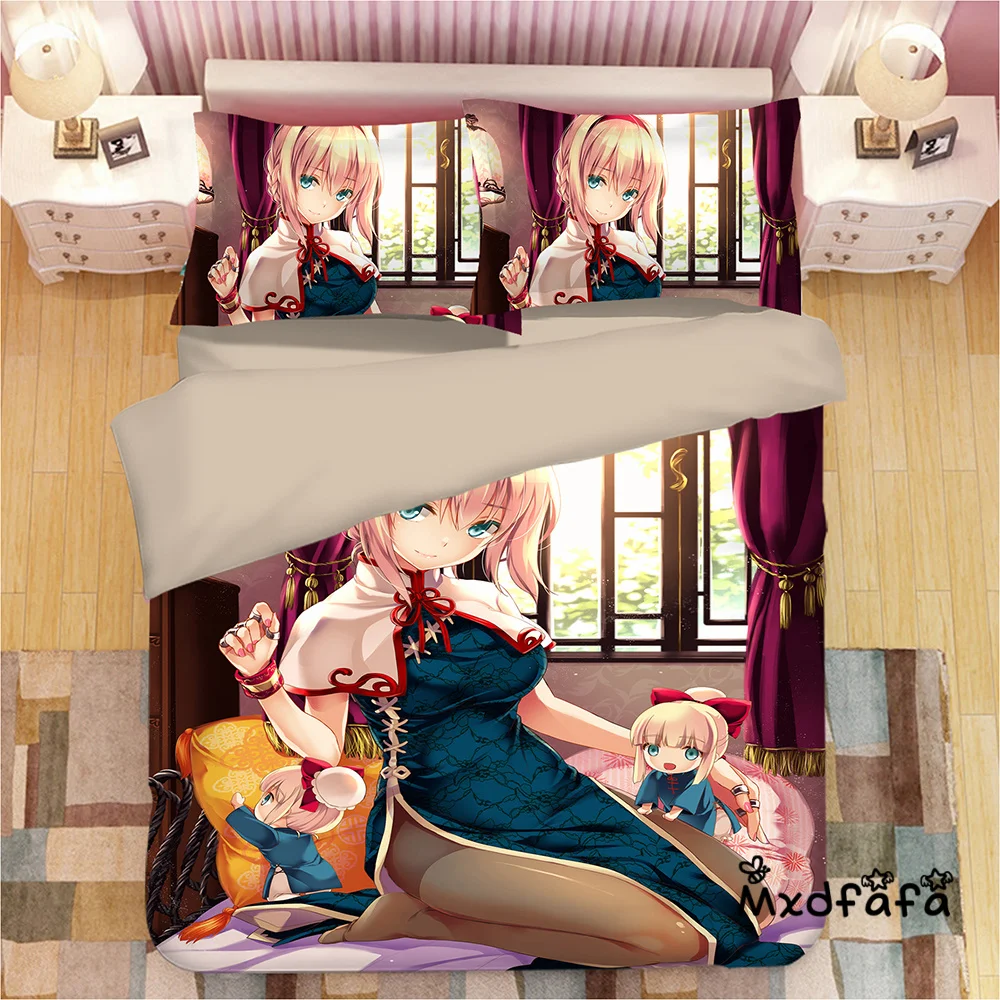 

Mxdfafa Fate Grand Order Jeanne d'Arc Duvet Cover Sets 3D Bedding Set Comforter Bedding Set with 1 Duvet Cover and 2 Pillowcases