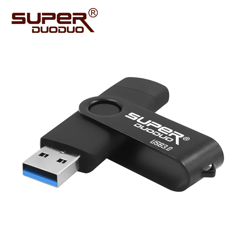 black Высокоскоростной флеш-накопитель cle usb 3,0 OTG 64 Гб USB флеш-накопитель 128 ГБ 256 Гб Внешняя карта памяти 32 Гб 16 Гб USB флеш-накопитель - Цвет: black