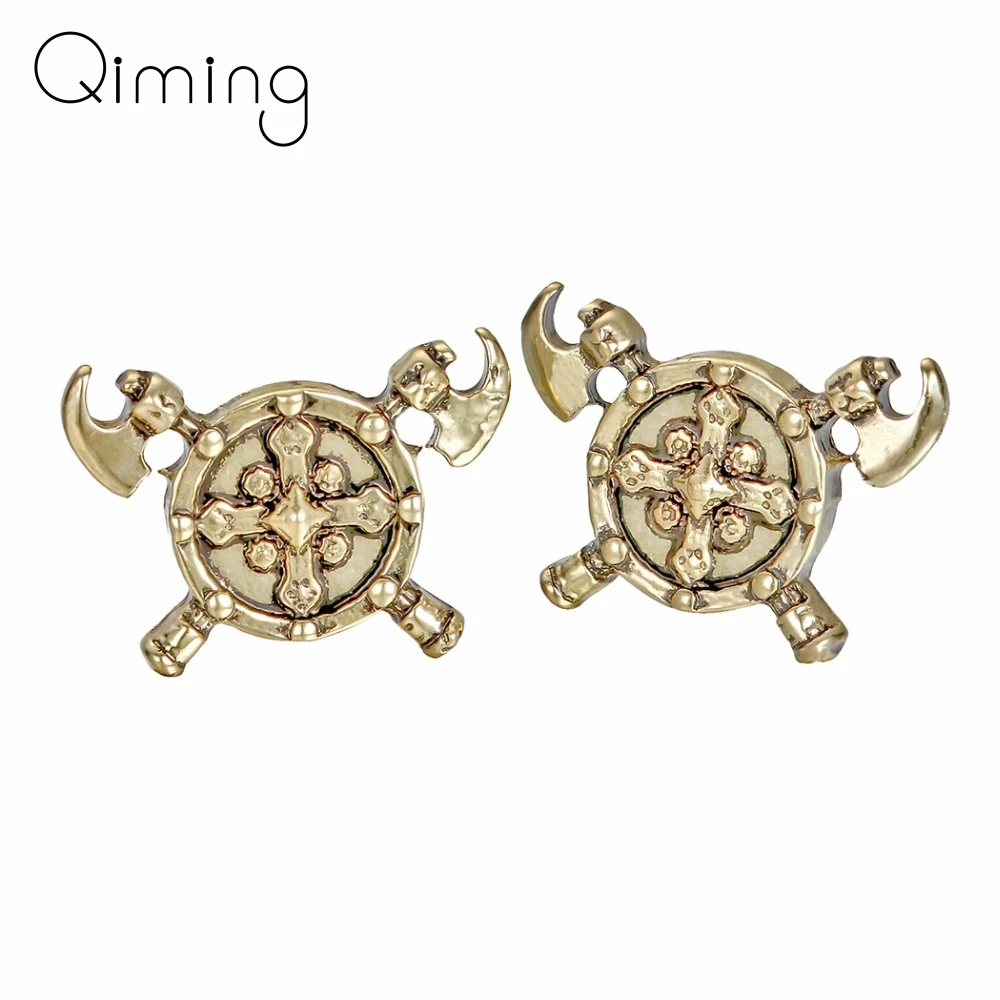 Новые серьги с топором крестом мужские славянские ювелирные изделия новый