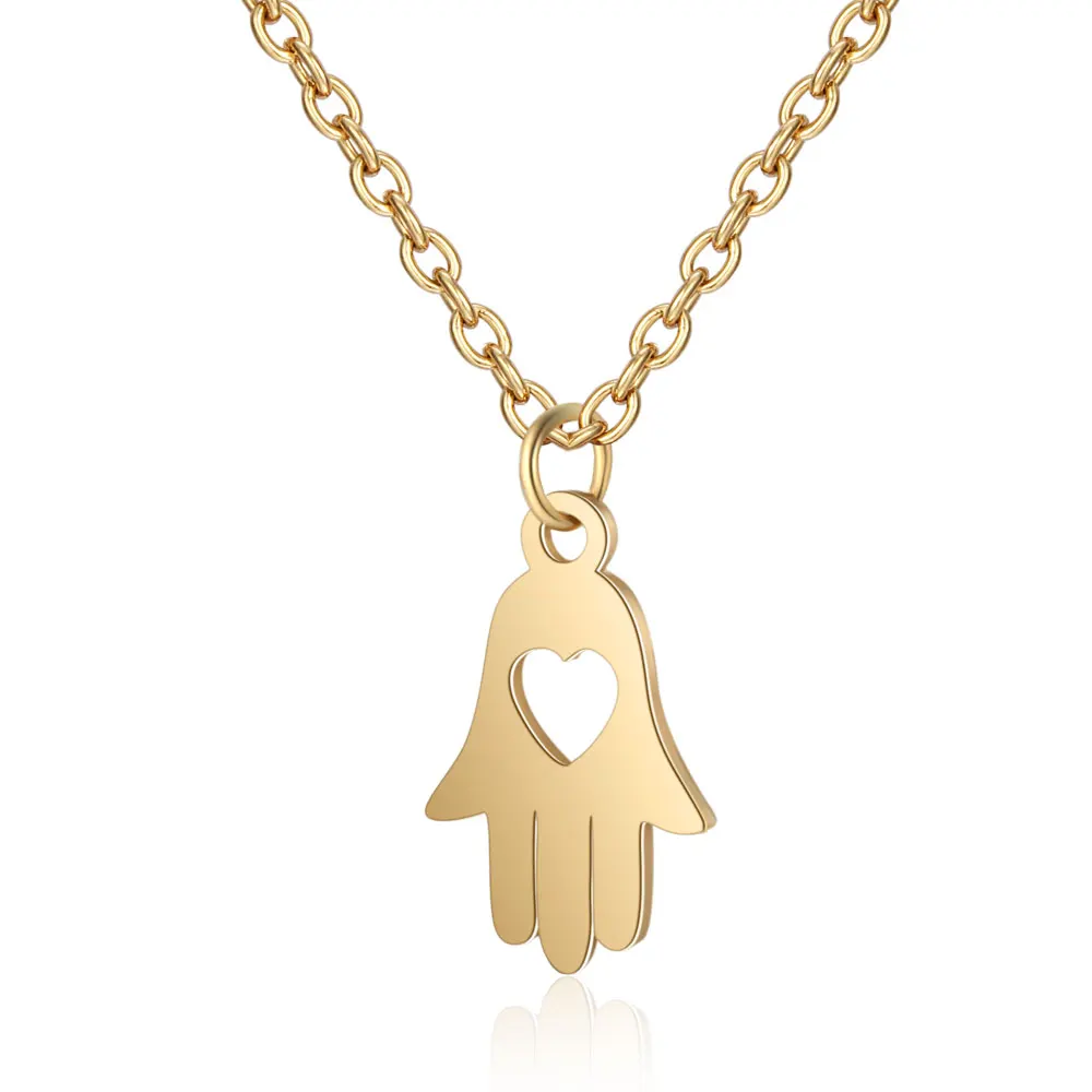 CHENGXUN Carved Hollow Heart Head Pendant Necklace Long Gold Chain Choker Women Men Jewelry Fashion Decoration 2018 | Украшения и