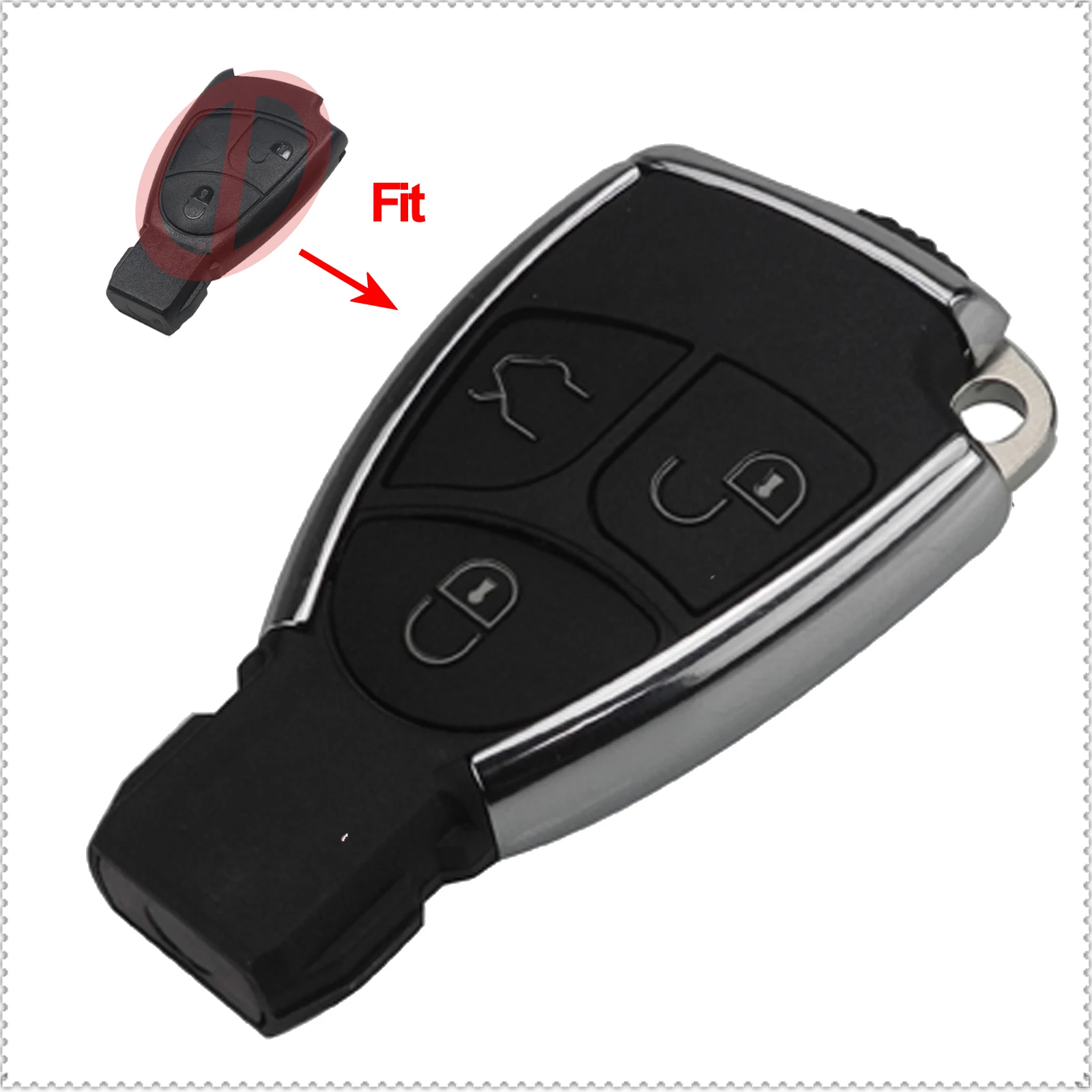Jingyuqin 2 шт. хромированный брелок для Mercedes Benz C E ML SL SLK CLK AMG держатель батареи 3 BTN модифицированный смарт-чехол для дистанционного ключа