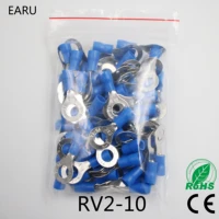 rv2 10 blue ring insulated terminal cable wire connector suit 1 5 2 5mm cable crimp terminal 100pcspack rv2 5 10 rv