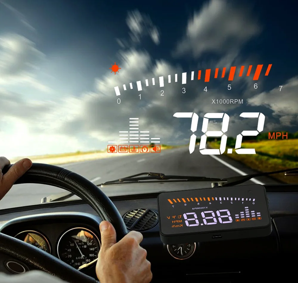 Универсальный X5 HUD Дисплей Автомобильный gps автомобильный Стайлинг OBD2 цифровой