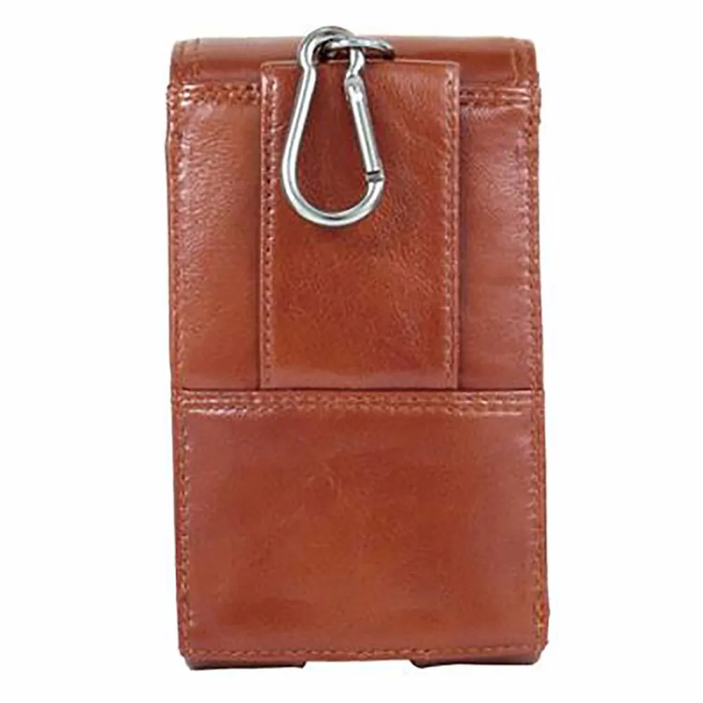 Поясная сумка из натуральной воловьей кожи с крючком женский чехол кожаный