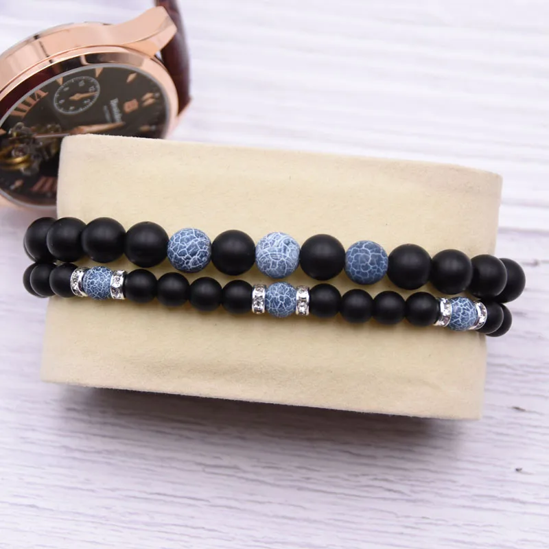 Парные ювелирные изделия браслеты из камня тигровый глаз классические черные и