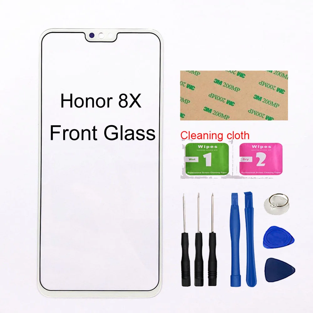 8X White Tools 6,5 ''Переднее стекло для мобильного телефона huawei Honor 8X Переднее стекло внешнее стекло замена панели(без сенсорного экрана - Цвет: 8X White Tools