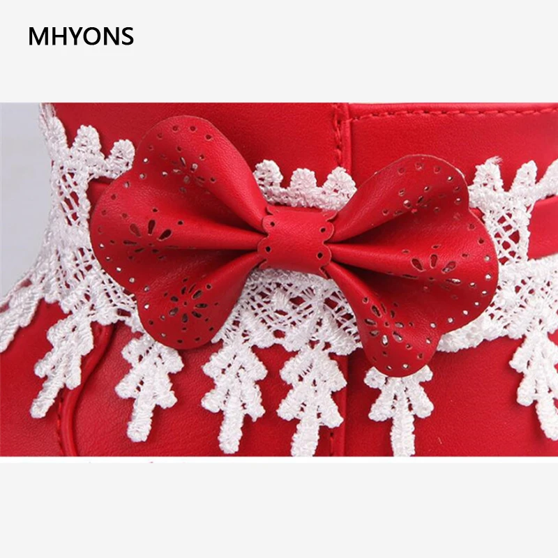 Новое поступление 2018 зимняя обувь для девочек ботинки принцессы плюшевые