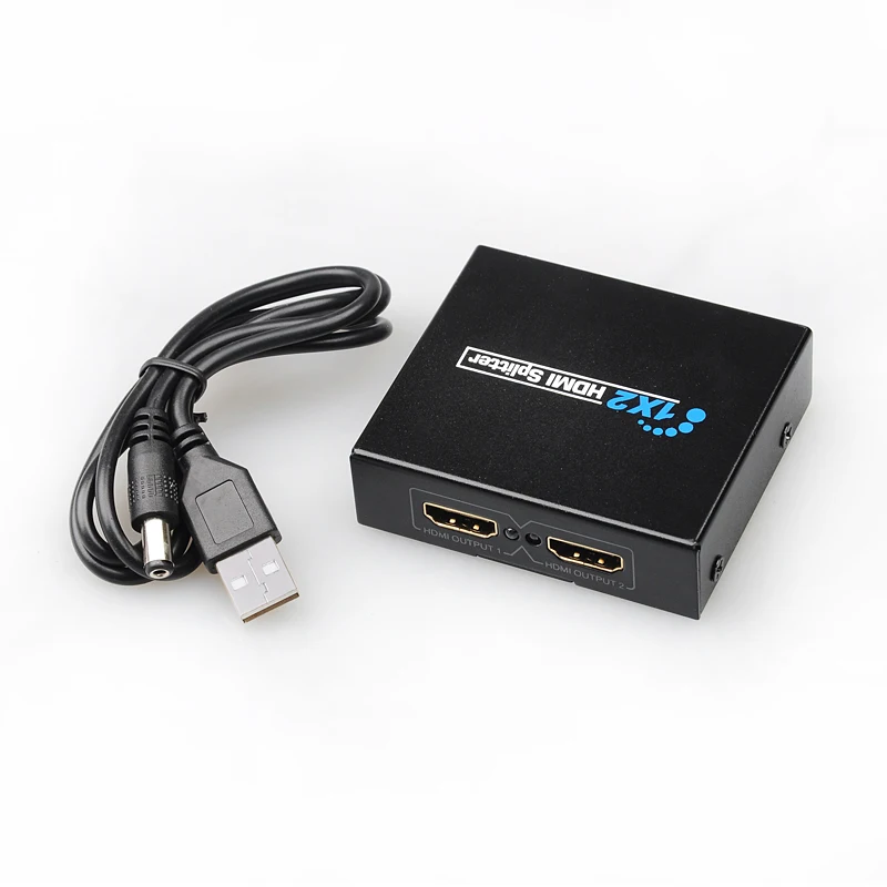 Новый 2 порта 1x2 1 вход выхода усиленный HDMI-совместимый сплиттер/распределитель