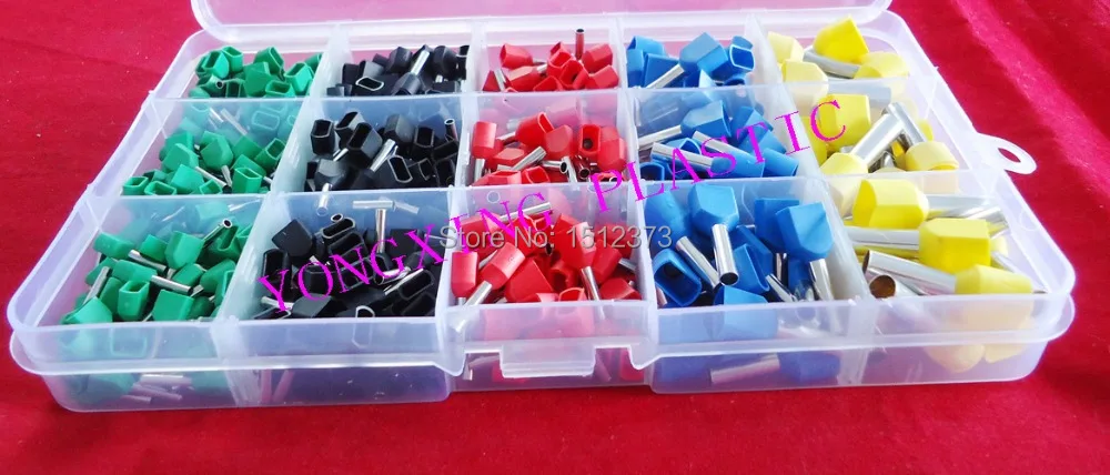 459 шт./компл. TE0508/TE7508/TE1010/TE2512/TE6014 изолированный двойной конец шнура 5 размеров