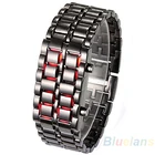 Новинка, часы-браслет из нержавеющей стали SANWOOD для мужчин и женщин, цифровые наручные часы с СИД подсветкой в виде самурая и железной лавы, Лидер продаж