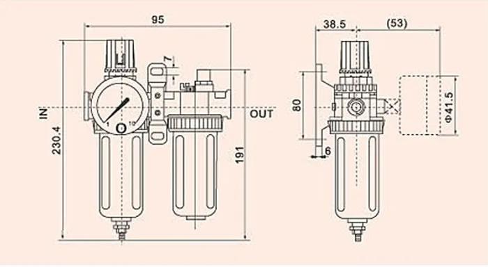 SFC-300 G3/8 ''Пневматический воздушный фильтр Регулятор лубрикатора SL300A BSP 3/8
