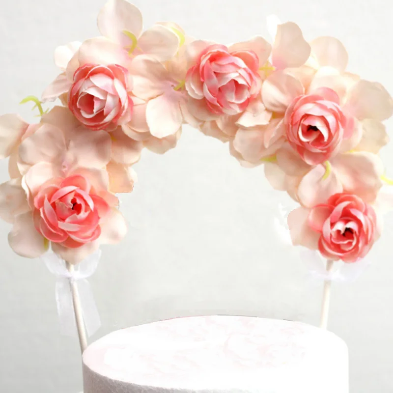 Birthday Wedding Artificial Flower Party Valentine's Day Cake Decorating Supplies Arch Topper For Anniversary |