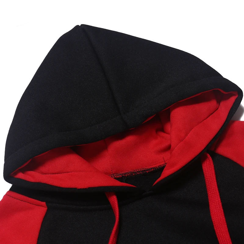 

Autumn and winter fashion stitching hooded sports hooded mixed colors men hoodie hip hop