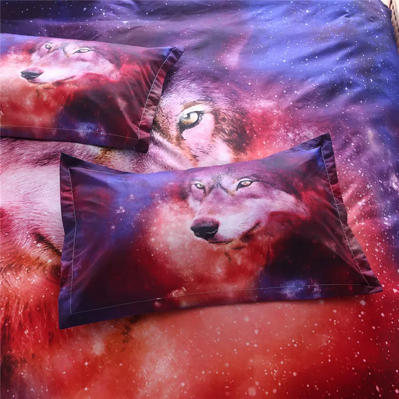 Набор пододеяльников Galaxy Wolf двуспальный комплект из 2 предметов постельное белье