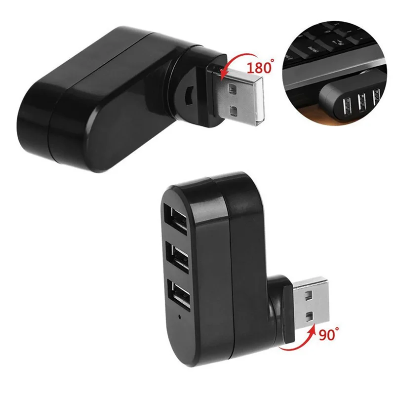 Вращающийся высокоскоростной 3 порта USB концентратор 2 0 сплиттер адаптер для