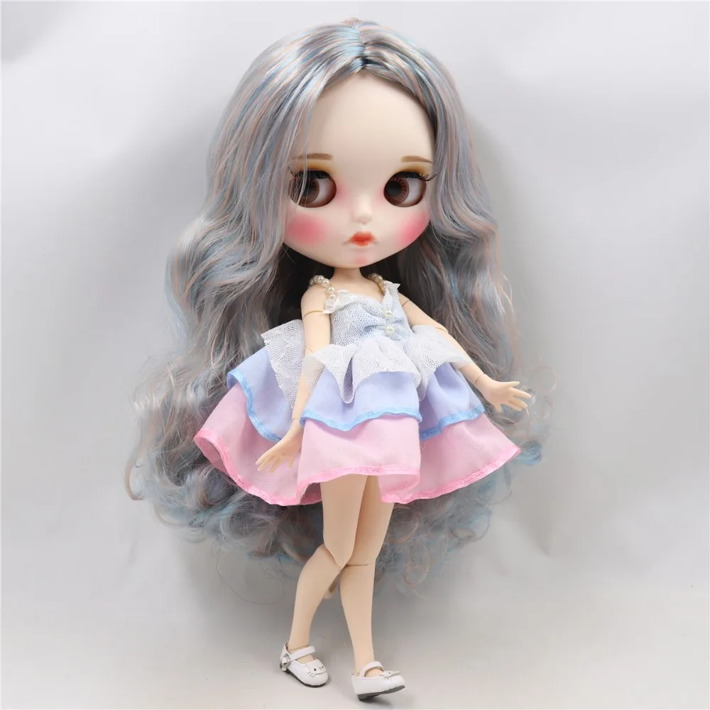 Фабрика blyth кукла 1/6 bjd белая кожа тела синий микс золотые волосы Новые матовые