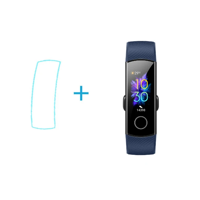 Смарт-браслет huawei Honor Band 5, пульсоксиметр, волшебный цветной сенсорный экран, плавающий ход, обнаружение пульса, сна, сна - Цвет: blue add film
