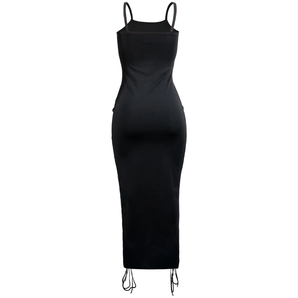 Женские Спагетти ремни для бандажа Bodycon платья Сексуальная Клубная одежда Вечерние платья женские длинные макси платья