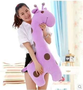Огромная 85 см фиолетовая плюшевая игрушка жираф мультяшная пятнистая кукла