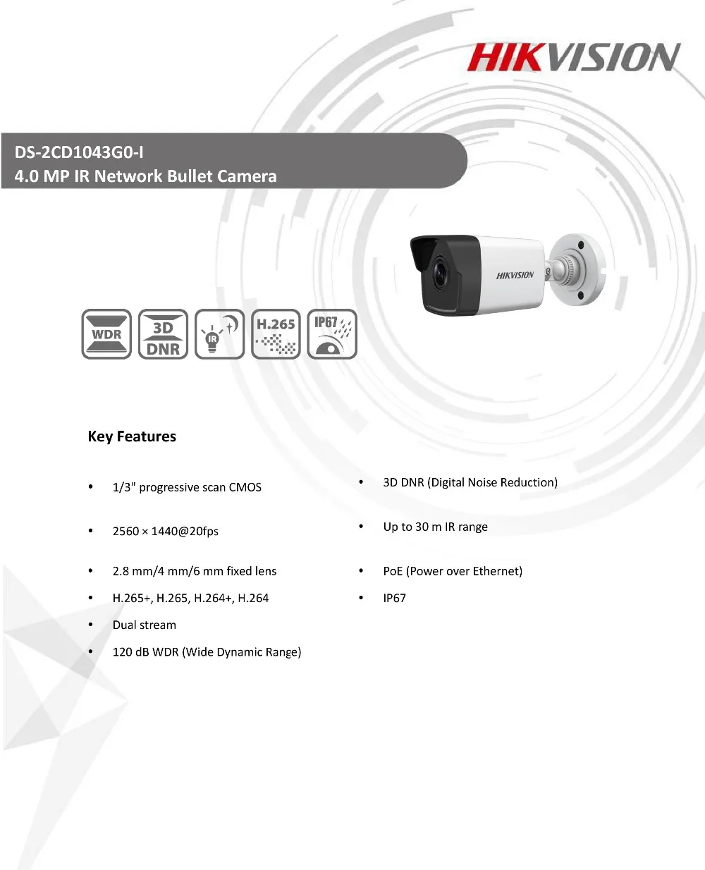 Hikvision Оригинальная камера наблюдения DS-2CD1043G0-I 4MP ИК Сетевая ip-камера POE H.265+ Замена DS-2CD1041-I уличная камера s