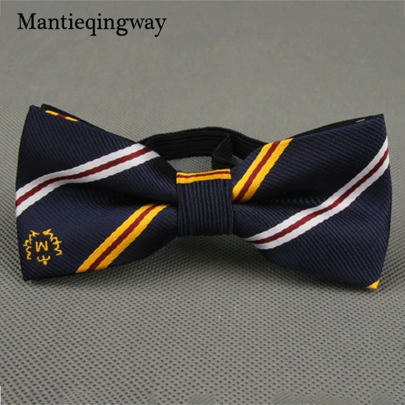Mantieqingway полиэстер детей с бантом в полоску и горошек дети лук Галстуки печатных тощий лук галстук Gravatas воротник галстук для ребенка партия Галстуки