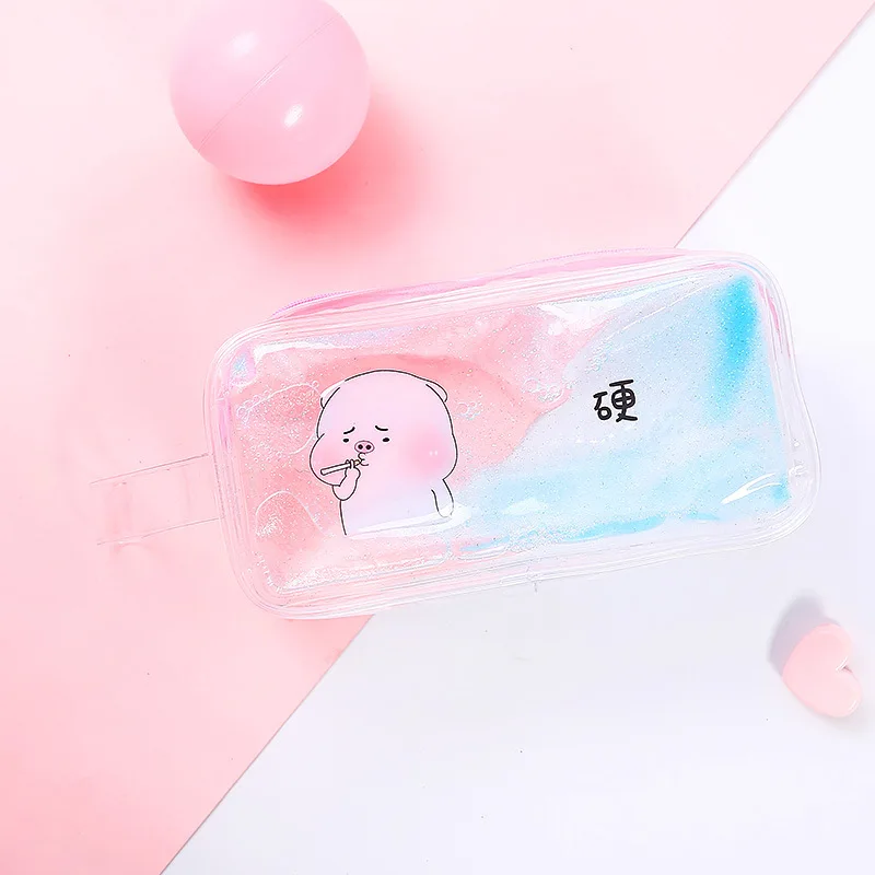 cute pig ying Kawaii Bling чехол для ручки милый Блестящий Карандаш Чехол Русалка Сакура Pounch для девочек школьные принадлежности канцелярские принадлежности милый Органайзер - Цвет: cute pig ying