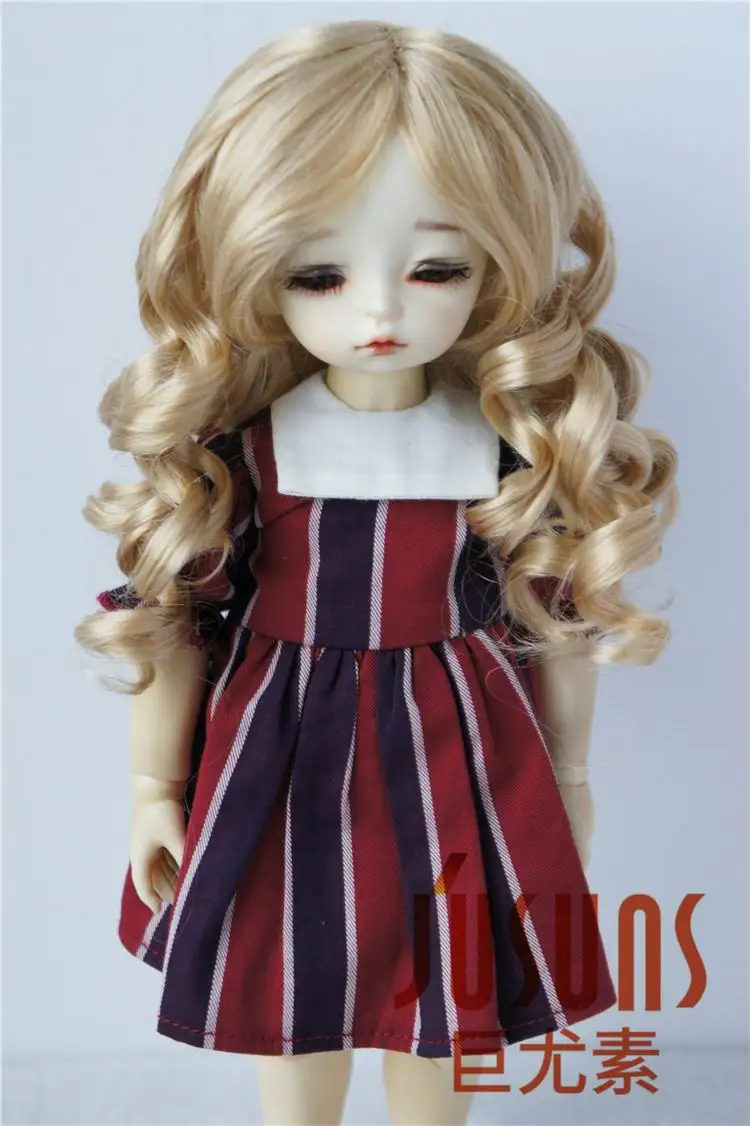 JD259 1/6 1/4 1/3 YOSD MSD SD модные BJD кукла парики Размер 6-7inc 7-8 дюймов, 8-9 дюймов, гнущаяся BJD синтетический мохеровый парик - Цвет: 6-7inch GoldenBlond