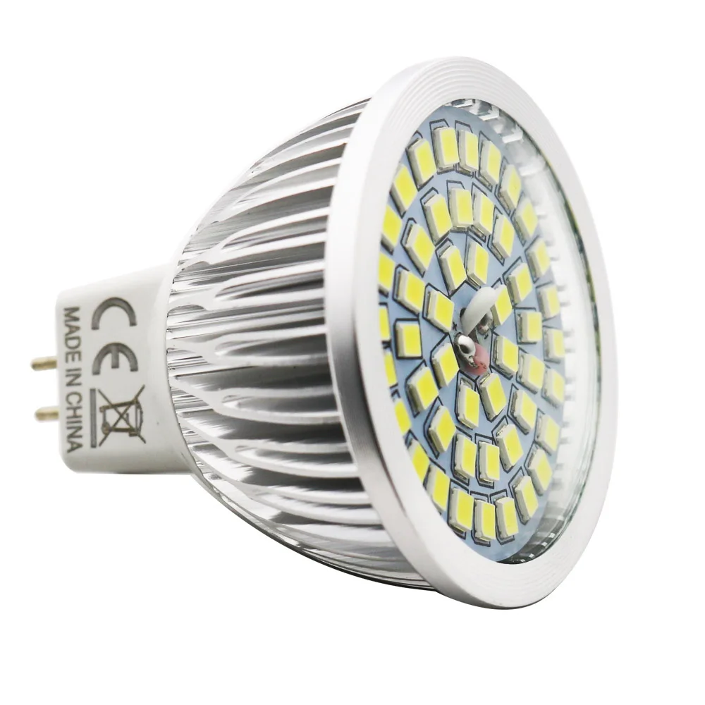 12 шт./лот Светодиодная лампа AC/DC12V MR16 48 светодиодов SMD 2835 для внутреннего домашнего