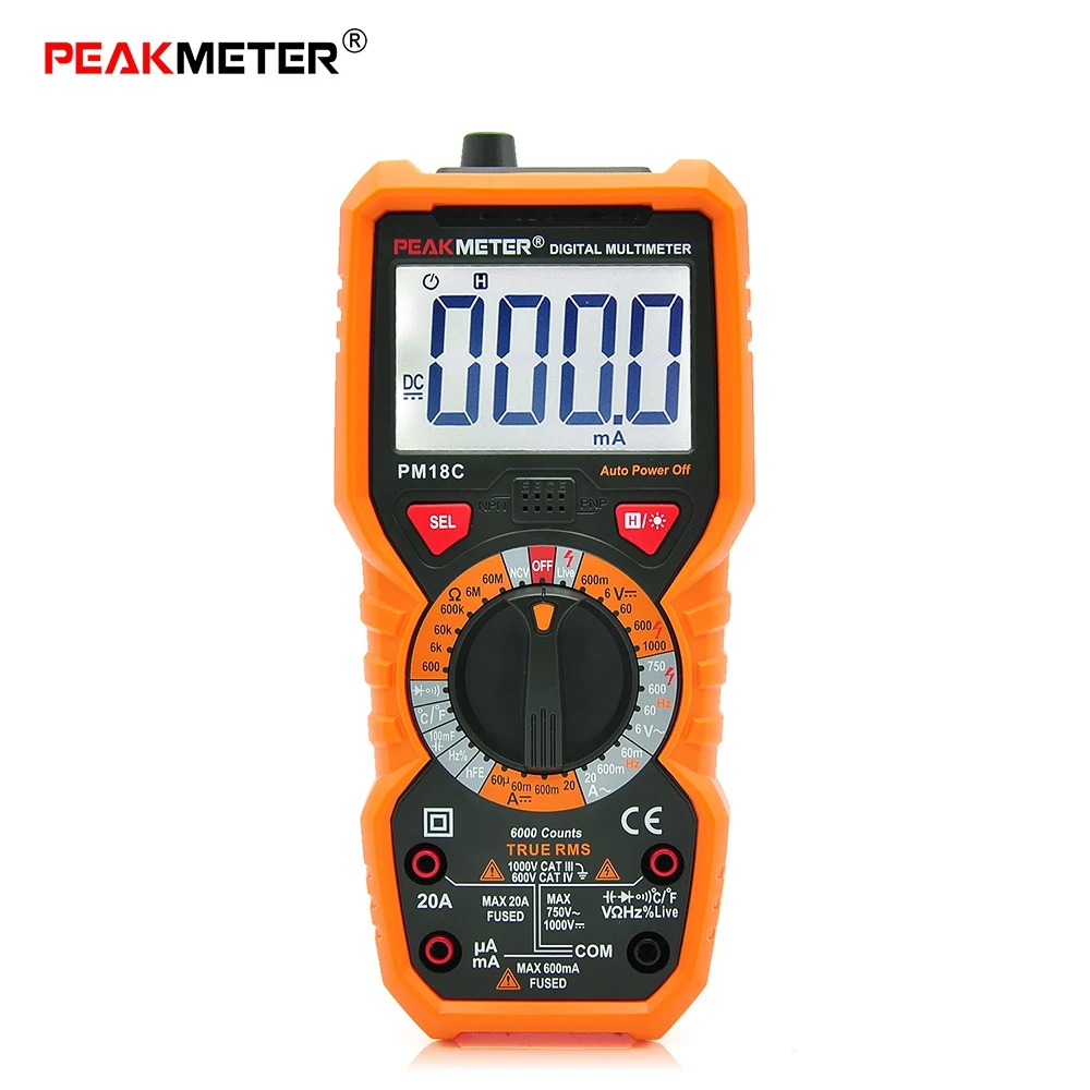 PEAKMETER PM18C мультиметр Цифровой мультиметры ток Температура частотомер Напряжение