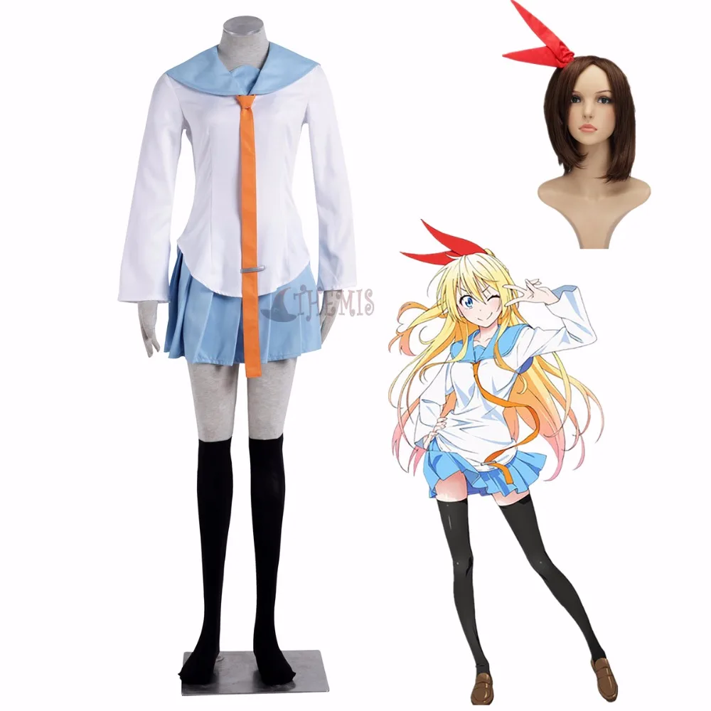 Костюмы для косплея Athemis Kirisaki Chitoge школьная одежда Сейлор |