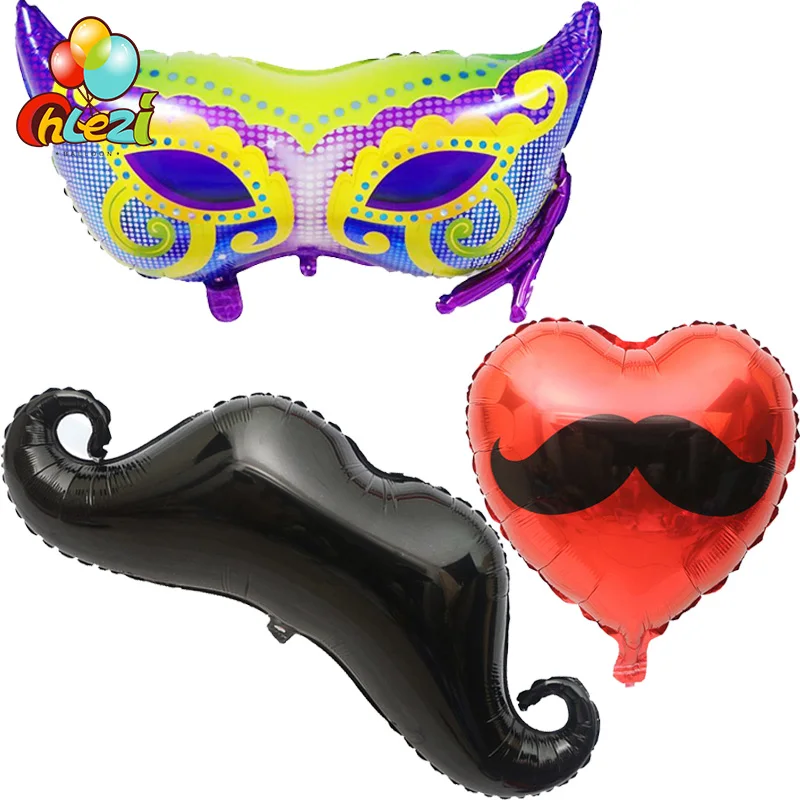 1 pcs Dance Mask Beard Carnival Foil Balloons Giant Helium Quality Party Decoration Kids Toy Gifts Adult Masquerade party ballon | Дом и сад