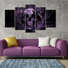 Холст для домашнего декора модульные настенные картины рамка 5 шт. Фиолетовый Рисунок со скелетом для гостиной HD печать плакат художественное оформление